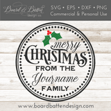Round Personalizable Merry Christmas SVG File - Commercial Use SVG Files for Cricut & Silhouette