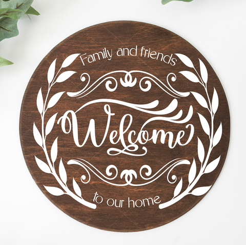 Round Welcome Sign SVG File for Cricut/Silhouette