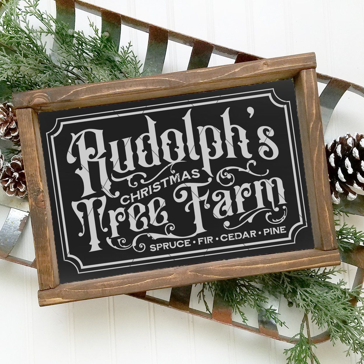 Rudolph's Christmas Tree Farm Vintage Christmas Farmhouse SVG File - Commercial Use SVG Files for Cricut & Silhouette