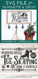 Vintage Christmas Sign SVG Files | Silver Bells Ice Skating Rink SVG Cut File | Cricut Files - Commercial Use SVG Files for Cricut & Silhouette