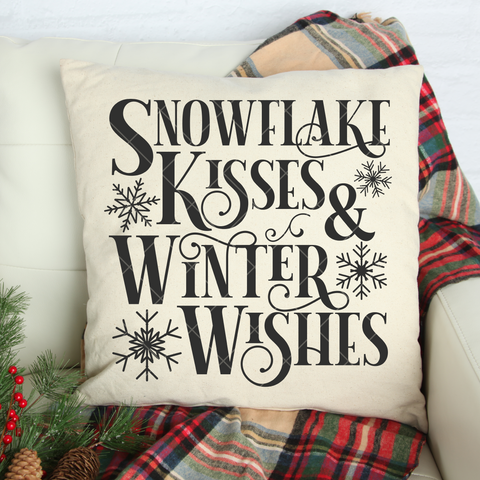 Winter SVG Files | Snowflake Kisses and Winter Wishes Cut Files | Cricut Designs