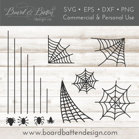 Halloween Clipart Svg - Hand drawn Spiders and Webs Svg Files for Cricut/Silhouette