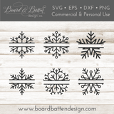Split Snowflakes SVG File Set for Ornaments, Monograms and More - Commercial Use SVG Files for Cricut & Silhouette