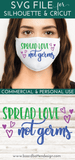 Spread Love Not Germs SVG File for Face Masks - Commercial Use SVG Files for Cricut & Silhouette