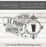 Vintage St Paddy's Day Brewery Sign SVG File for St Patrick's Day Cricut/Silhouette - Commercial Use SVG Files for Cricut & Silhouette