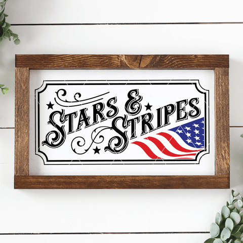 Vintage Patriotic Stars and Stripes SVG File