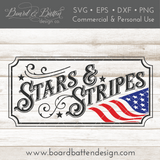 Vintage Patriotic Stars and Stripes SVG File - Commercial Use SVG Files for Cricut & Silhouette