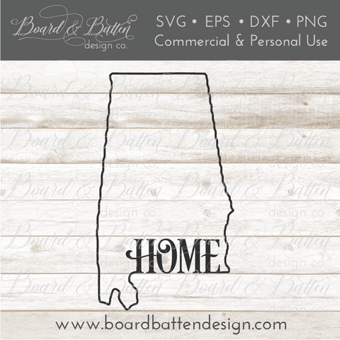 State Outline "Home" SVG File - AL Alabama