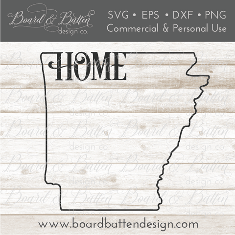 State Outline "Home" SVG File - AR Arkansas