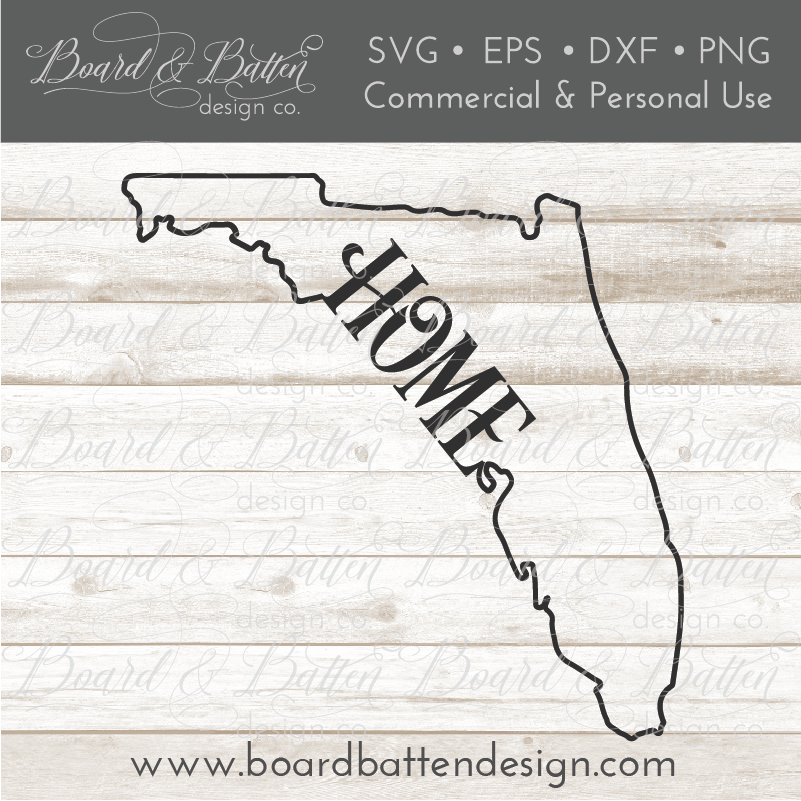 State Outline "Home" SVG File - FL Florida - Commercial Use SVG Files for Cricut & Silhouette