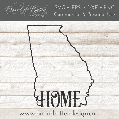State Outline "Home" SVG File - GA Georgia