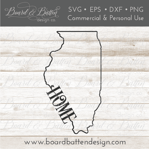 State Outline "Home" SVG File - IL Illinois