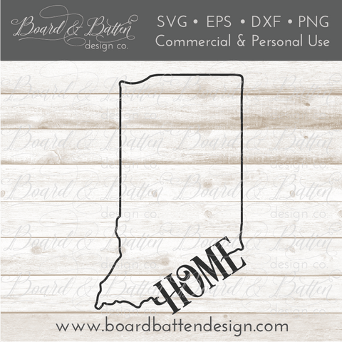 State Outline "Home" SVG File - IN Indiana