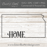 State Outline "Home" SVG File - KS Kansas - Commercial Use SVG Files for Cricut & Silhouette
