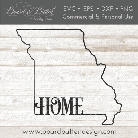 State Outline "Home" SVG File - MO Missouri