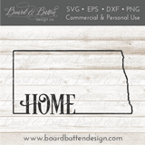 State Outline "Home" SVG File - ND North Dakota - Commercial Use SVG Files for Cricut & Silhouette