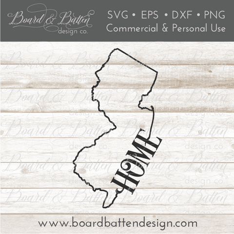 State Outline "Home" SVG File - NJ New Jersey