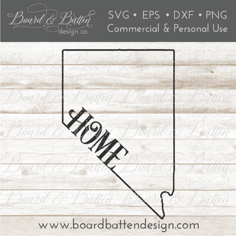State Outline "Home" SVG File - NV Nevada