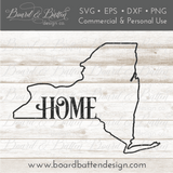 State Outline "Home" SVG File - NY New York - Commercial Use SVG Files for Cricut & Silhouette