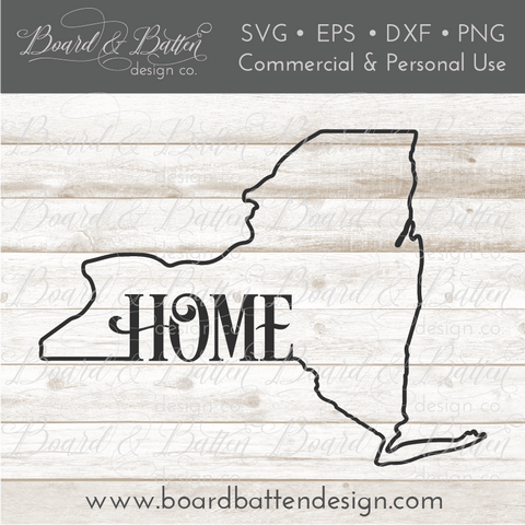State Outline "Home" SVG File - NY New York