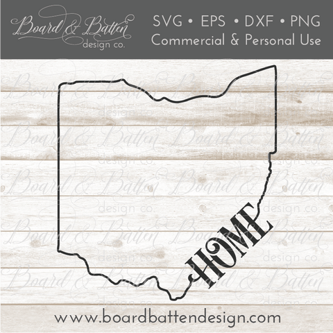 State Outline "Home" SVG File - OH Ohio