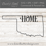 State Outline "Home" SVG File - OK Oklahoma - Commercial Use SVG Files for Cricut & Silhouette