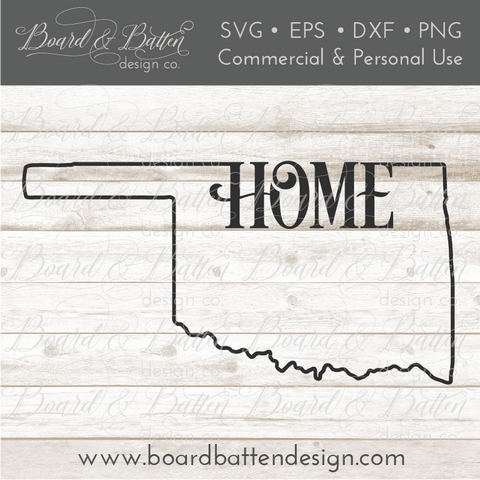 State Outline "Home" SVG File - OK Oklahoma