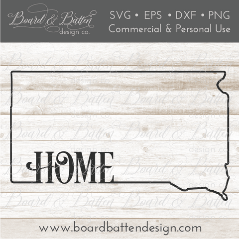 State Outline "Home" SVG File - SD South Dakota
