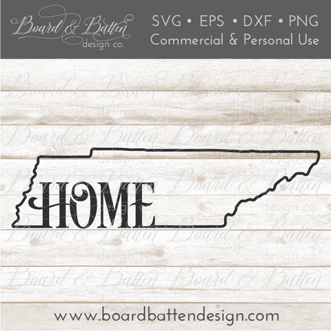 State Outline "Home" SVG File - TN Tennessee