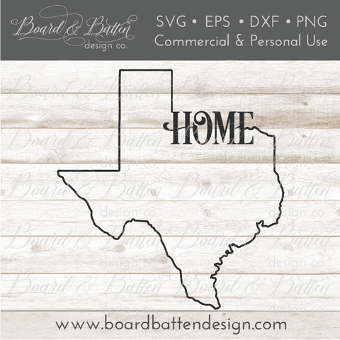 State Outline "Home" SVG File - TX Texas
