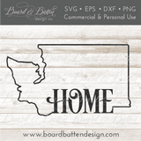 State Outline "Home" SVG File - WA Washington - Commercial Use SVG Files for Cricut & Silhouette