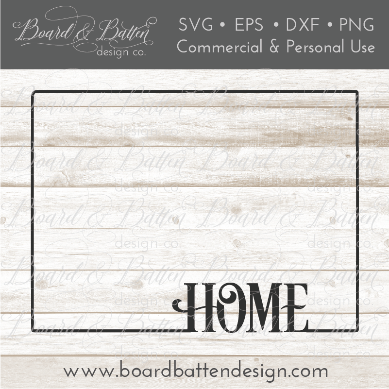 State Outline "Home" SVG File - WY Wyoming - Commercial Use SVG Files for Cricut & Silhouette