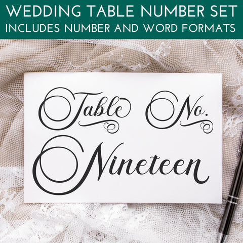 Wedding Table Number Full Set SVG File for Cricut/Silhouette (Style WS6)