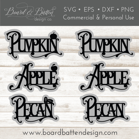 Thanksgiving Pie Topper Svg | Apple, Pumpkin, Pecan Pie Topper Cricut Designs