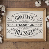 Victorian Style Grateful Thankful Blessed SVG File for Thanksgiving - Commercial Use SVG Files for Cricut & Silhouette