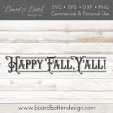 Vintage Happy Fall Y'all SVG Cutting File - Commercial Use SVG Files for Cricut & Silhouette