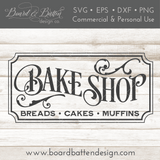 Vintage Bake Shop 12x24 SVG File - Commercial Use SVG Files for Cricut & Silhouette