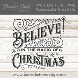 Vintage Believe In The Magic Of Christmas SVG File - Commercial Use SVG Files for Cricut & Silhouette