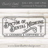 Vintage Doctor of Dental Medicine Sign SVG File - Commercial Use SVG Files for Cricut & Silhouette