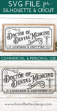 Vintage Doctor of Dental Medicine Sign SVG File - Commercial Use SVG Files for Cricut & Silhouette