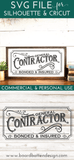 Vintage Style General Contractor Sign SVG File - Commercial Use SVG Files for Cricut & Silhouette