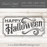 Vintage Happy Halloween SVG File - 12x24 Size - Commercial Use SVG Files for Cricut & Silhouette