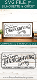 Vintage 12x24 Happy Thanksgiving SVG Cut File - Commercial Use SVG Files for Cricut & Silhouette