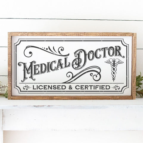 Vintage Medical Doctor Sign SVG File