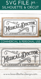 Vintage Medical Doctor Sign SVG File - Commercial Use SVG Files for Cricut & Silhouette