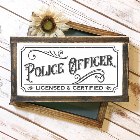 Vintage Style Police Officer Sign SVG File