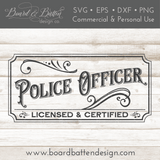 Vintage Style Police Officer Sign SVG File - Commercial Use SVG Files for Cricut & Silhouette