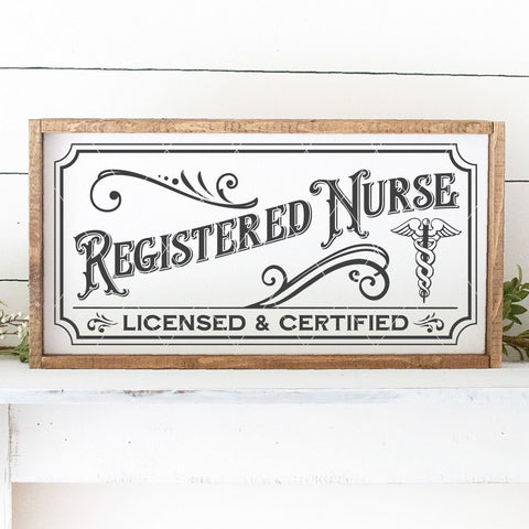 Vintage Registered Nurse Sign SVG File