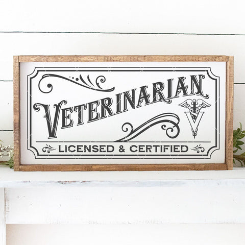 Vintage Veterinarian Sign SVG File
