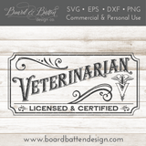 Vintage Veterinarian Sign SVG File - Commercial Use SVG Files for Cricut & Silhouette
